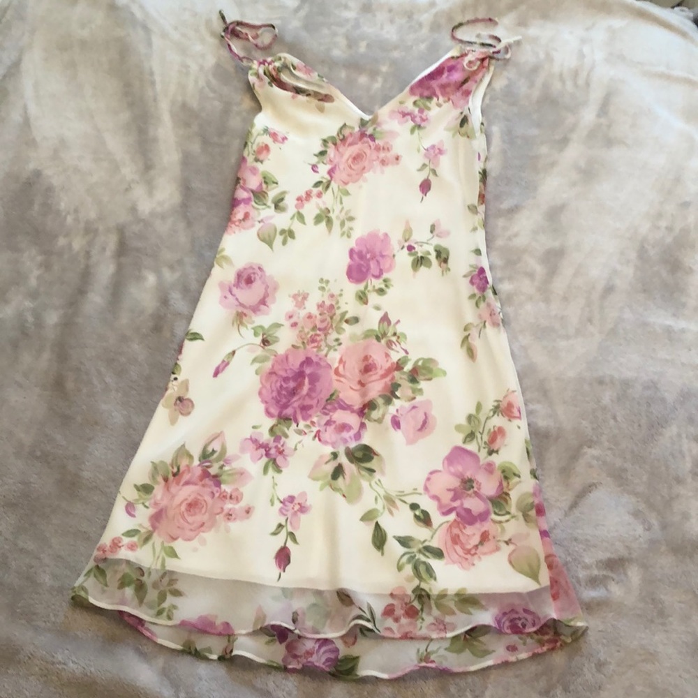 Tan floral maxi dress